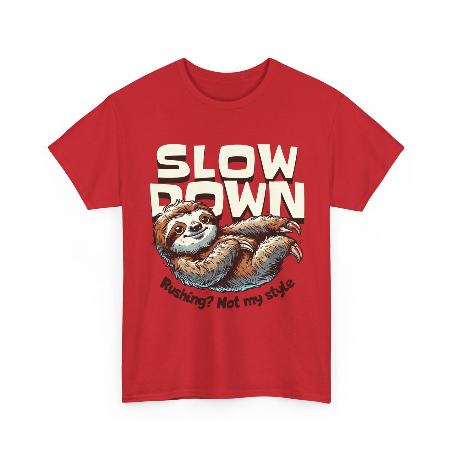 Relaxed Sloth Unisex Heavy Cotton Tee, Cute Funny Shirt, Gift for Nature Lovers, Chill Vibes Tee, Eco-Friendly Fashion