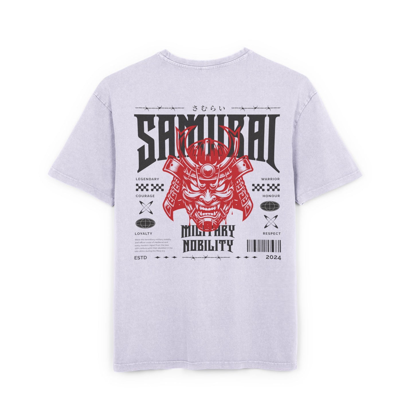 Samurai Oversized T-Shirt – Acid-Washed Streetwear with Warrior Spirit