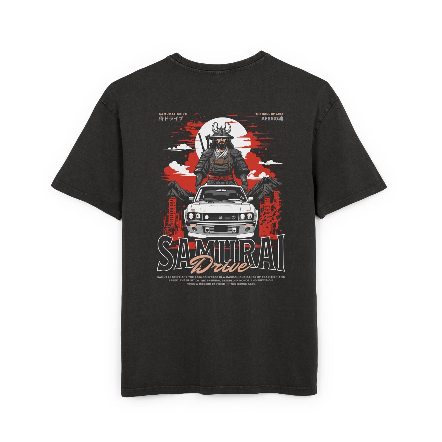 Samurai Oversized T-Shirt – Acid-Washed Streetwear with Warrior Spirit