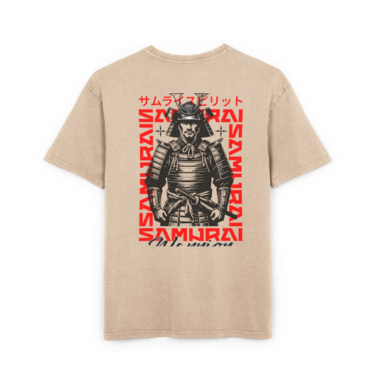 Samurai Oversized T-Shirt – Acid-Washed Streetwear with Warrior Spirit