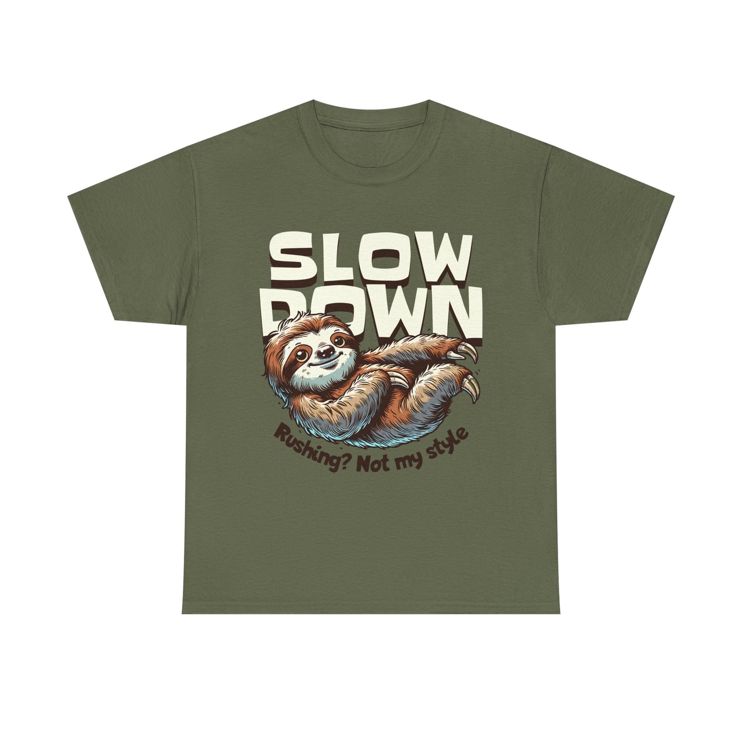 Relaxed Sloth Unisex Heavy Cotton Tee, Cute Funny Shirt, Gift for Nature Lovers, Chill Vibes Tee, Eco-Friendly Fashion