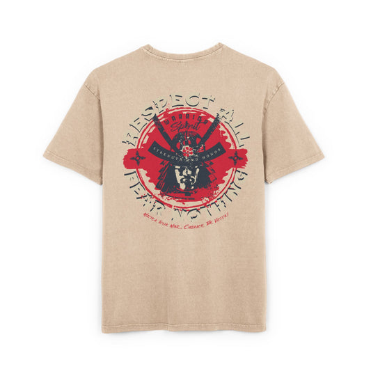 Samurai Oversized T-Shirt – Acid-Washed Streetwear with Warrior Spirit