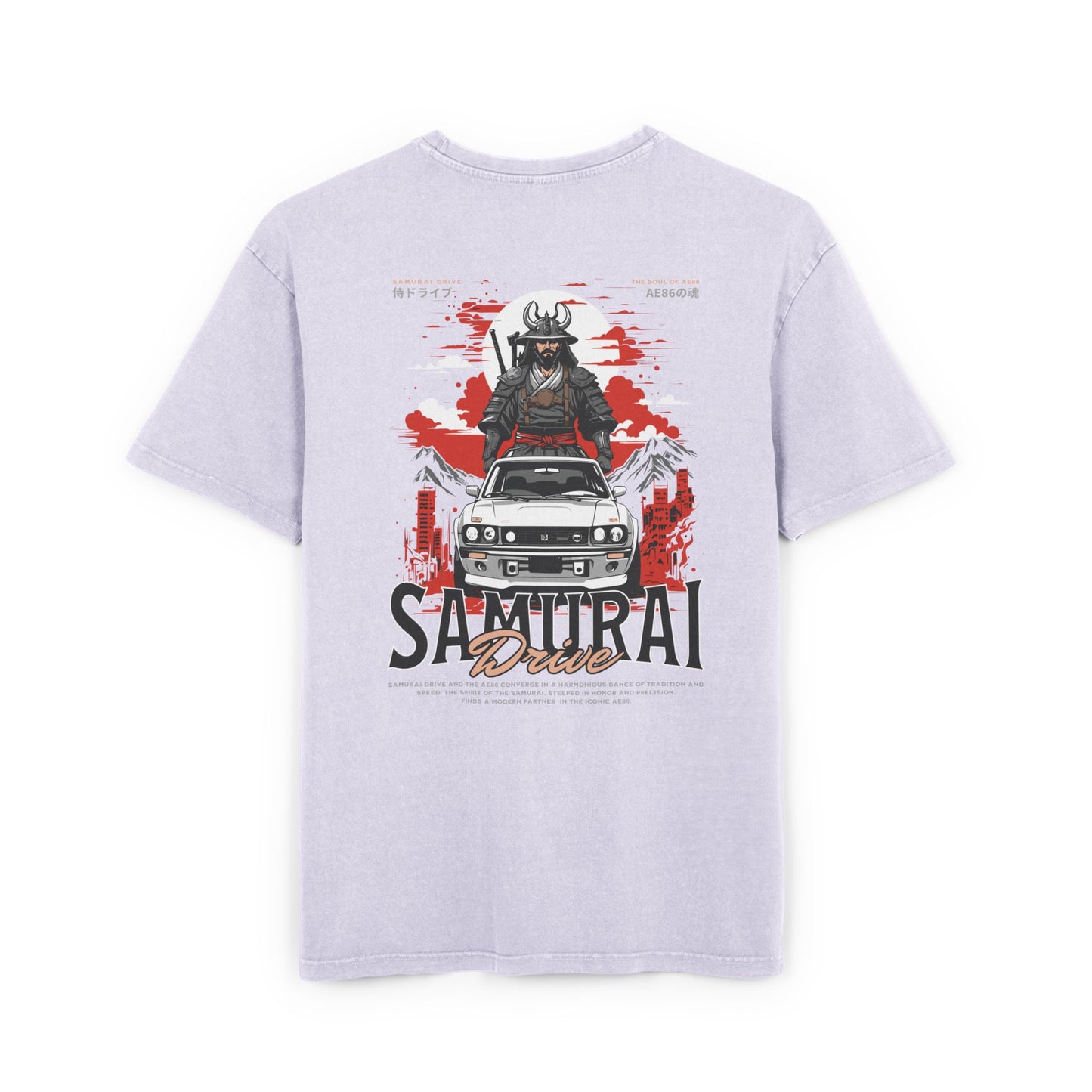Samurai Oversized T-Shirt – Acid-Washed Streetwear with Warrior Spirit