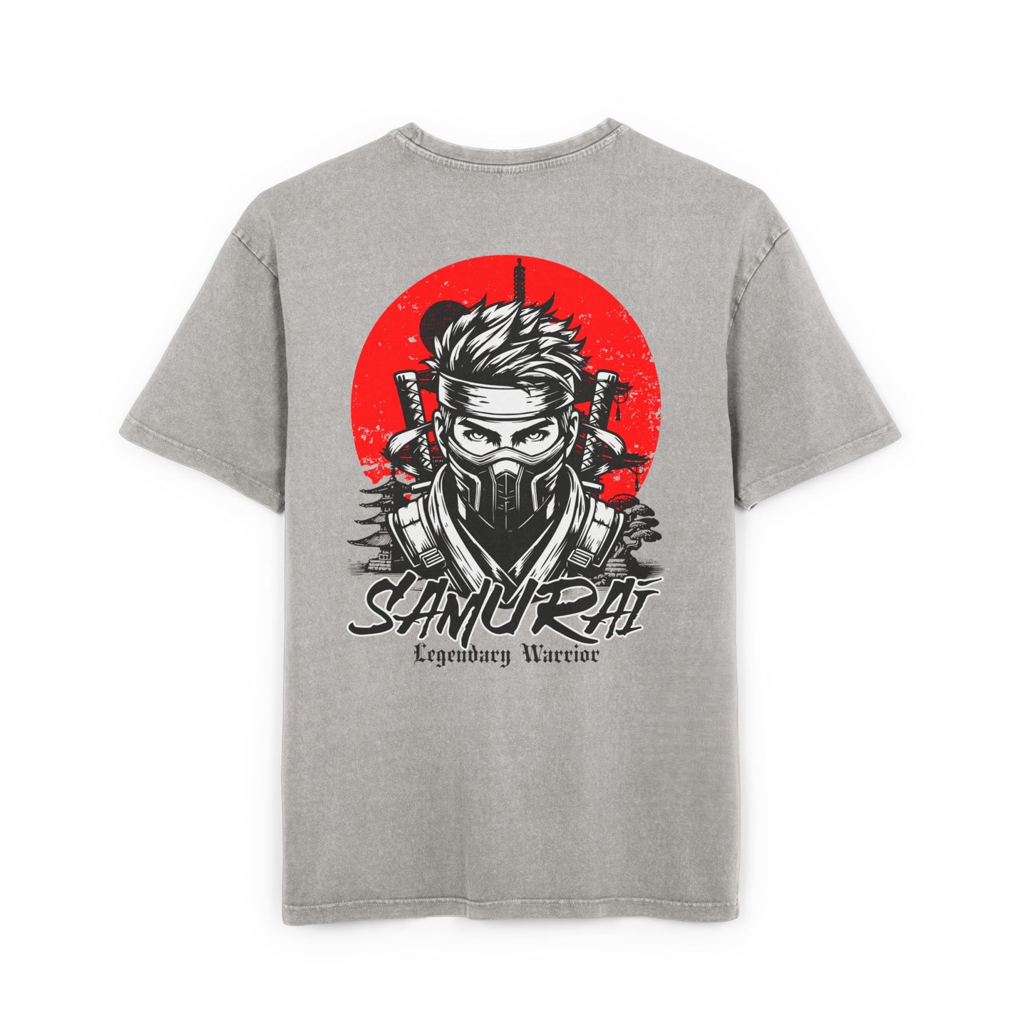 Samurai Oversized T-Shirt – Acid-Washed Streetwear with Warrior Spirit