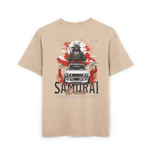 Samurai Oversized T-Shirt – Acid-Washed Streetwear with Warrior Spirit