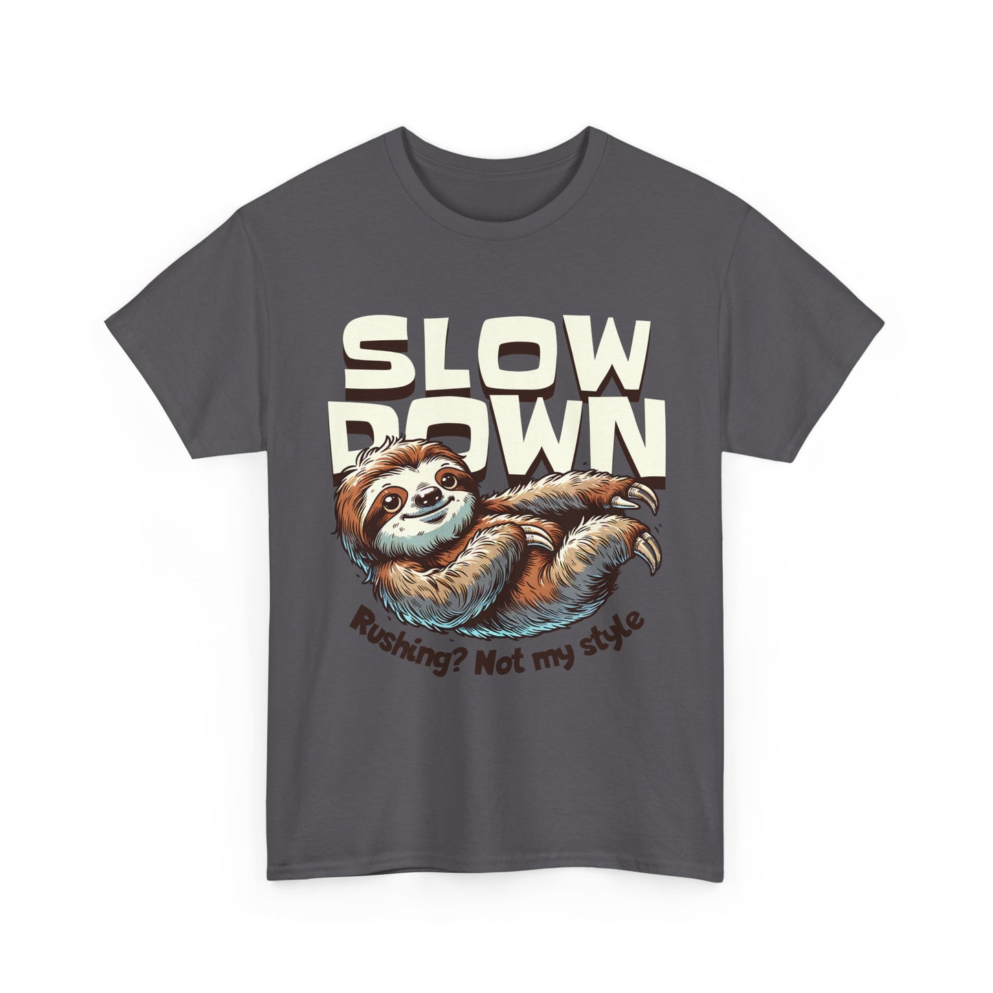 Relaxed Sloth Unisex Heavy Cotton Tee, Cute Funny Shirt, Gift for Nature Lovers, Chill Vibes Tee, Eco-Friendly Fashion
