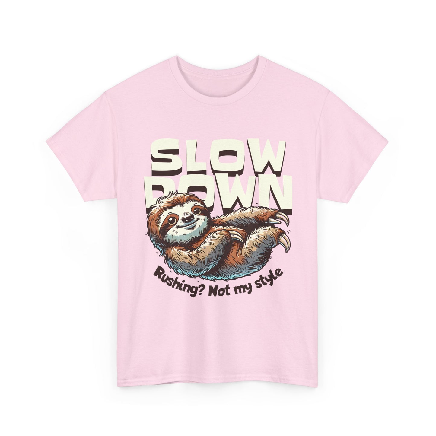 Relaxed Sloth Unisex Heavy Cotton Tee, Cute Funny Shirt, Gift for Nature Lovers, Chill Vibes Tee, Eco-Friendly Fashion
