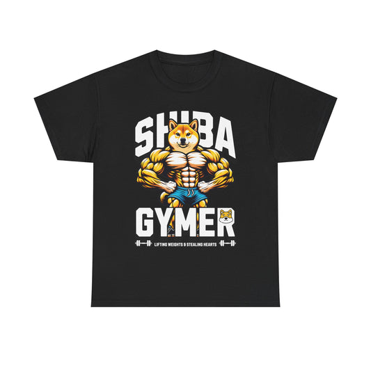 Shiba Gymer Tee - Funny Weightlifting T-Shirt, Fitness Shirt for Dog Lovers, Gym Gift, Unisex Cotton Tee, Workout Apparel