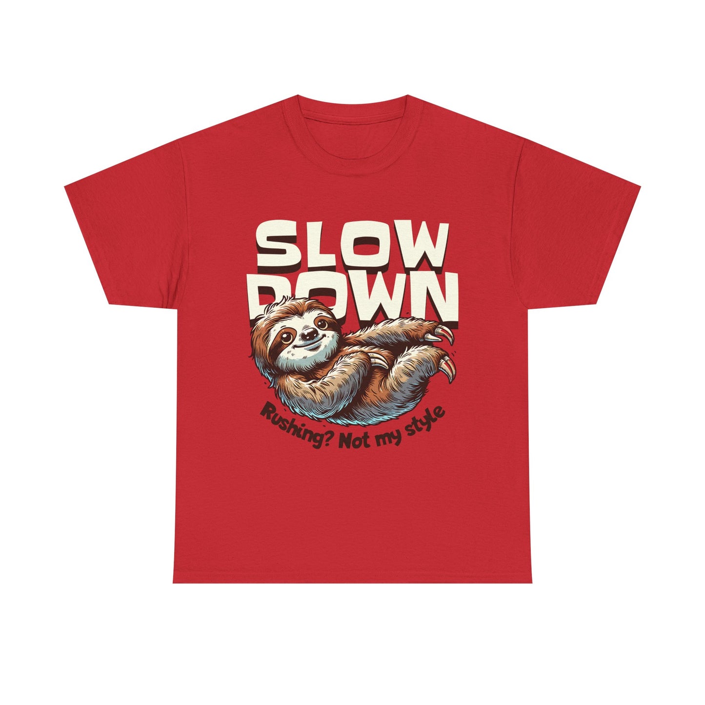 Relaxed Sloth Unisex Heavy Cotton Tee, Cute Funny Shirt, Gift for Nature Lovers, Chill Vibes Tee, Eco-Friendly Fashion