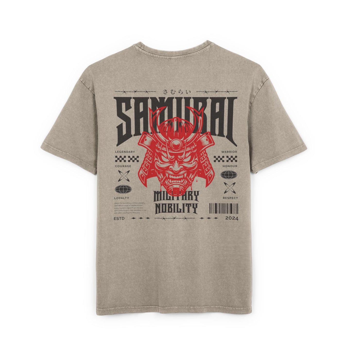 Samurai Oversized T-Shirt – Acid-Washed Streetwear with Warrior Spirit