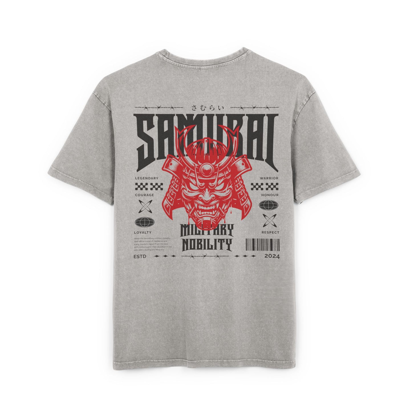 Samurai Oversized T-Shirt – Acid-Washed Streetwear with Warrior Spirit