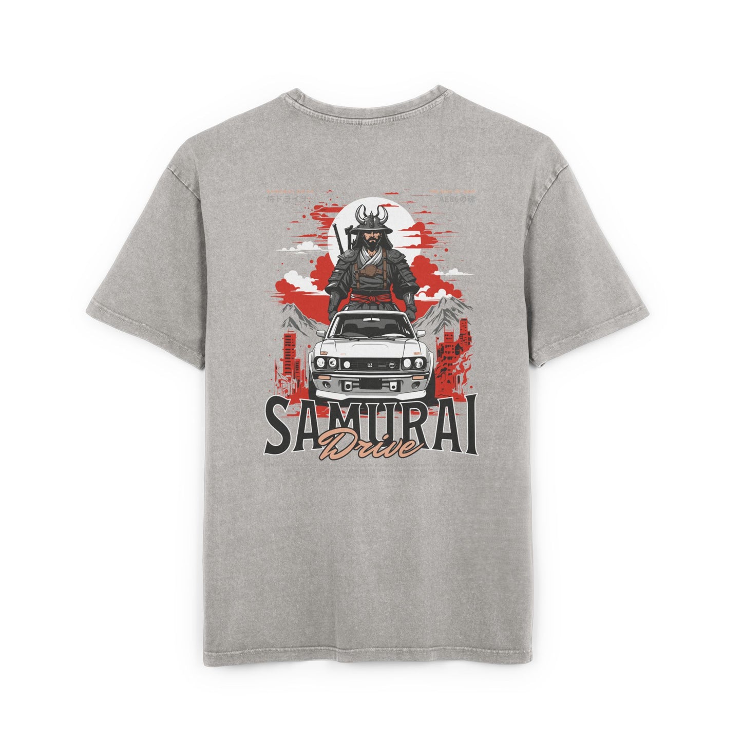 Samurai Oversized T-Shirt – Acid-Washed Streetwear with Warrior Spirit
