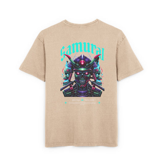 Samurai Oversized T-Shirt – Acid-Washed Streetwear with Warrior Spirit