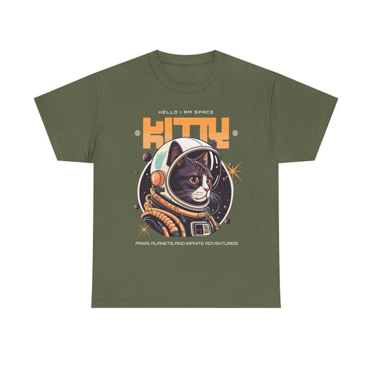 Cosmic Cat Tee - Cute Astronaut Kitty Shirt for Space Lovers, Unisex Graphic T-Shirt for Gifts, Space-Themed Apparel