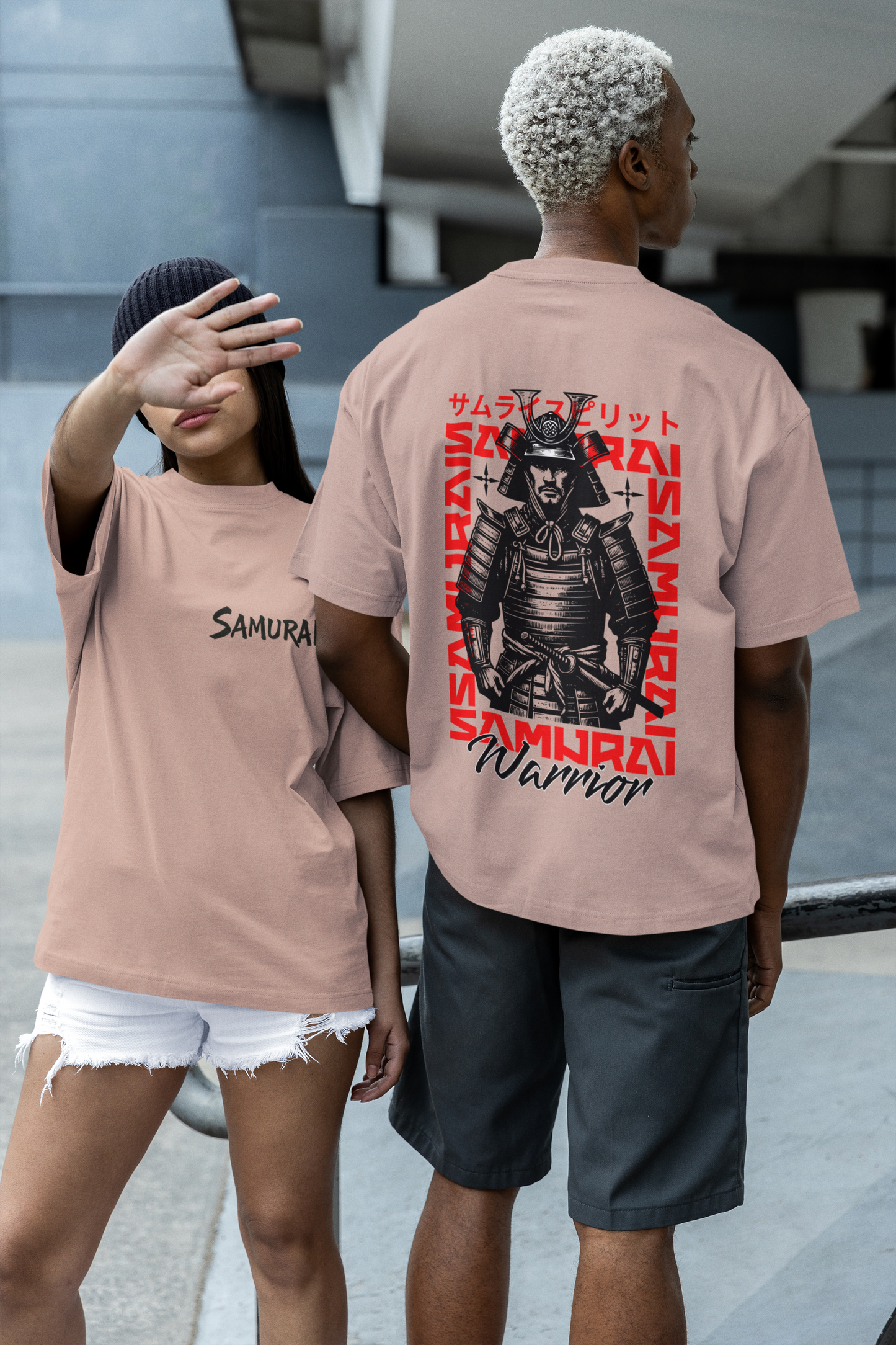 Samurai Oversized T-Shirt – Acid-Washed Streetwear with Warrior Spirit