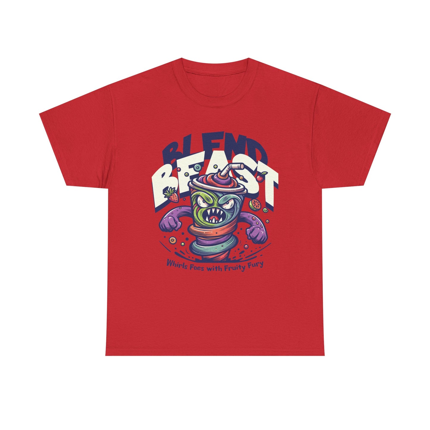 Blend Beast Unisex Heavy Cotton Tee | Fun Graphic Tee, Gift for Smoothie Lovers, Casual Wear, Cartoon T-shirt, Unique Gift Idea