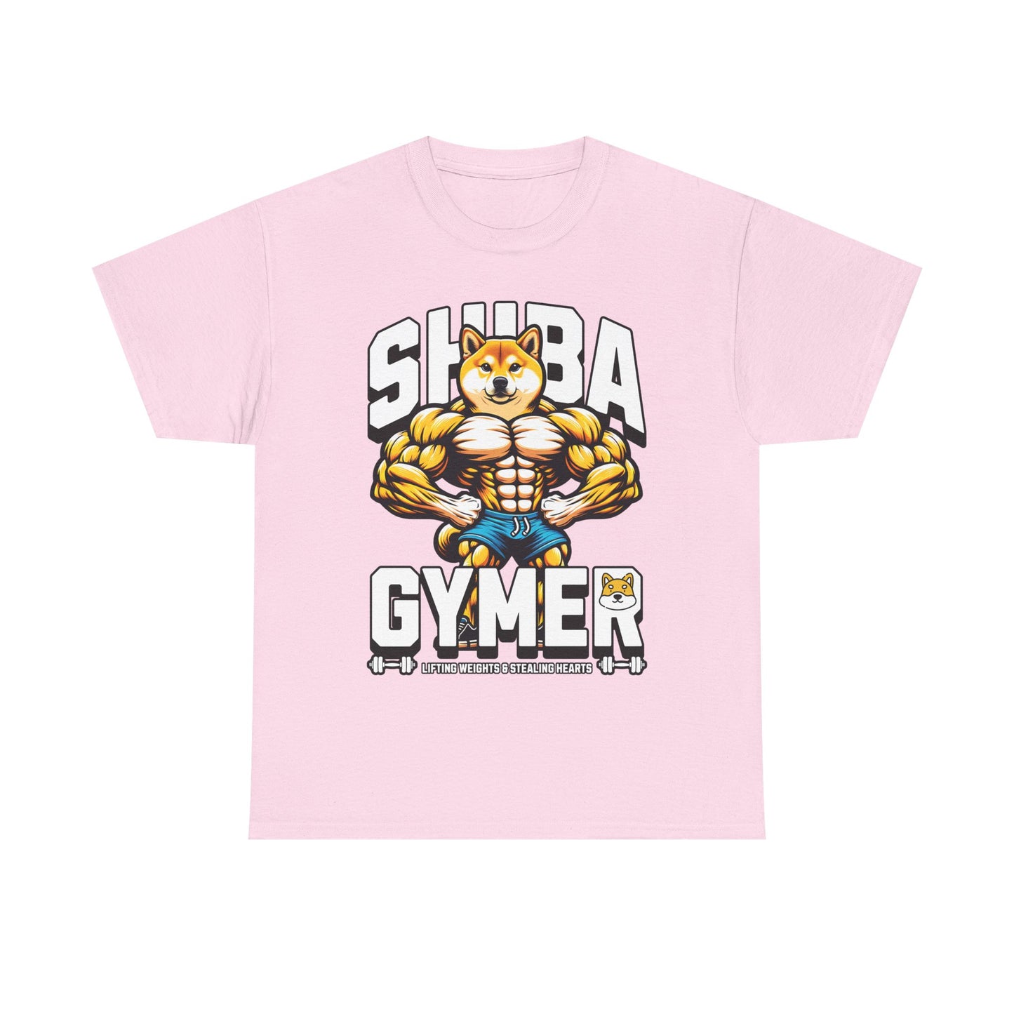Shiba Gymer Tee - Funny Weightlifting T-Shirt, Fitness Shirt for Dog Lovers, Gym Gift, Unisex Cotton Tee, Workout Apparel