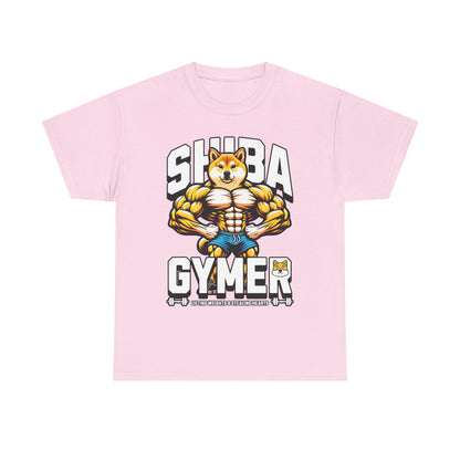 Shiba Gymer Tee - Funny Weightlifting T-Shirt, Fitness Shirt for Dog Lovers, Gym Gift, Unisex Cotton Tee, Workout Apparel