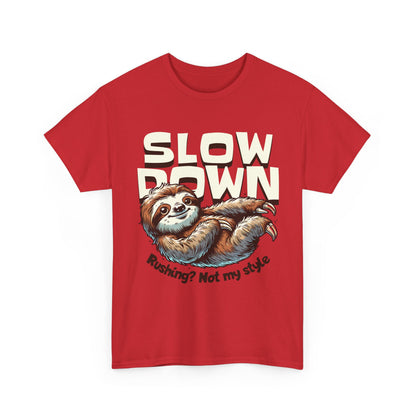 Relaxed Sloth Unisex Heavy Cotton Tee, Cute Funny Shirt, Gift for Nature Lovers, Chill Vibes Tee, Eco-Friendly Fashion