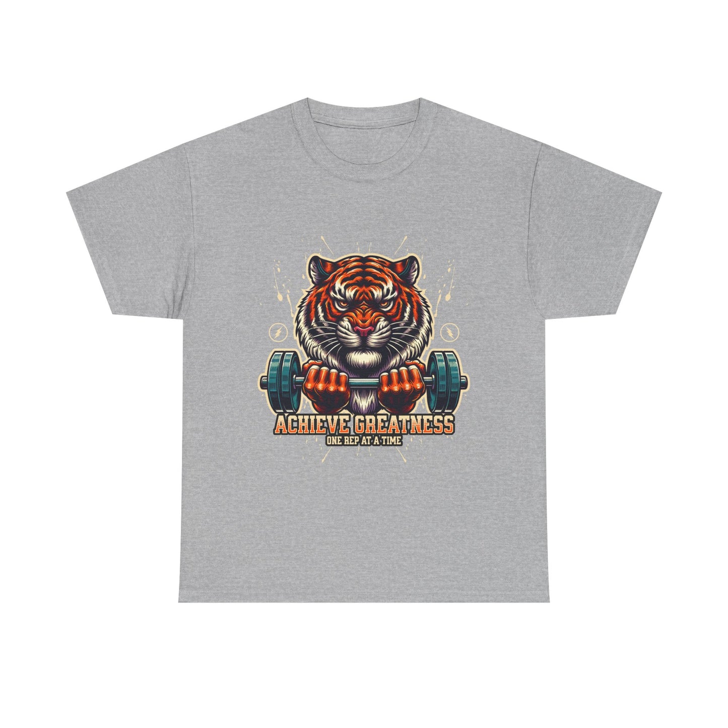 Motivational Fitness Tee, Workout Shirt, Gym Apparel, Tiger Design, Unisex Activewear, Gift for Gym Lovers