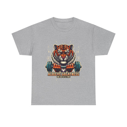 Motivational Fitness Tee, Workout Shirt, Gym Apparel, Tiger Design, Unisex Activewear, Gift for Gym Lovers