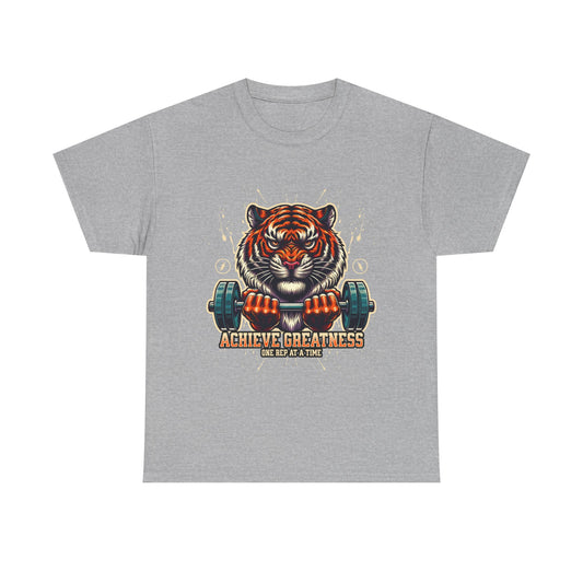 Motivational Fitness Tee, Workout Shirt, Gym Apparel, Tiger Design, Unisex Activewear, Gift for Gym Lovers