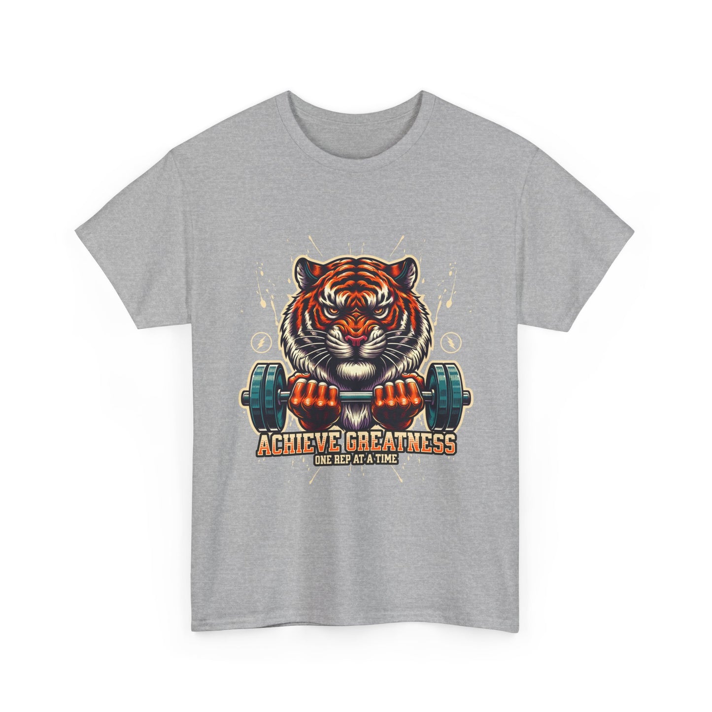 Motivational Fitness Tee, Workout Shirt, Gym Apparel, Tiger Design, Unisex Activewear, Gift for Gym Lovers