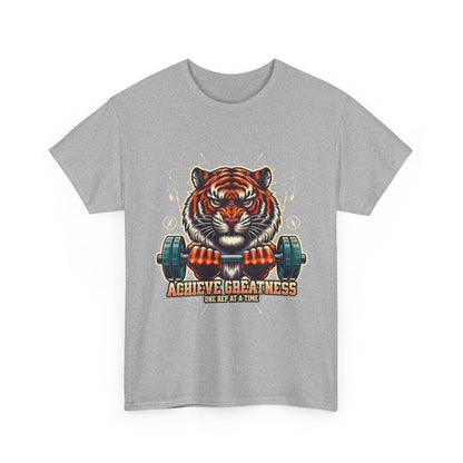 Motivational Fitness Tee, Workout Shirt, Gym Apparel, Tiger Design, Unisex Activewear, Gift for Gym Lovers