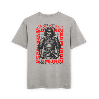 Samurai Oversized T-Shirt – Acid-Washed Streetwear with Warrior Spirit