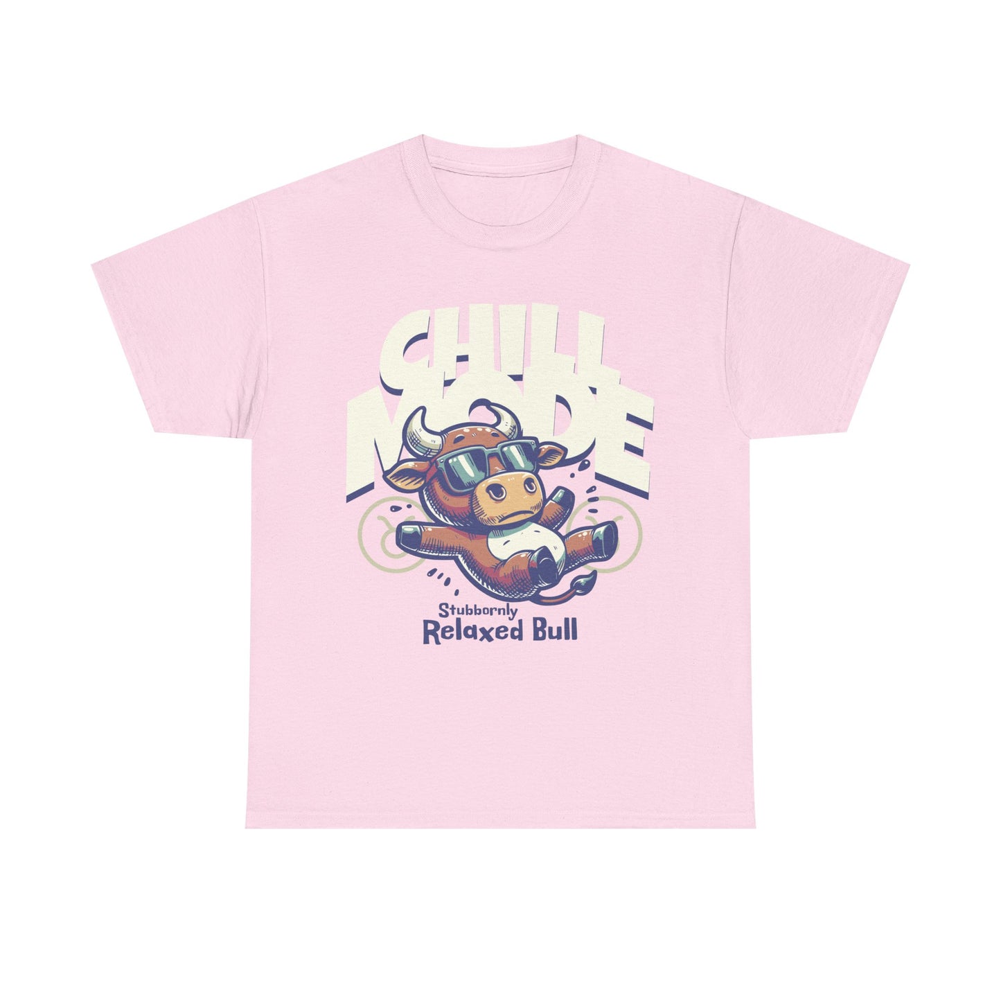 Chill Bull Graphic Tee, Relaxed Bull T-Shirt, Unisex Cotton Shirt, Casual Everyday Wear, Gift for Animal Lovers, Fun Graphic Top
