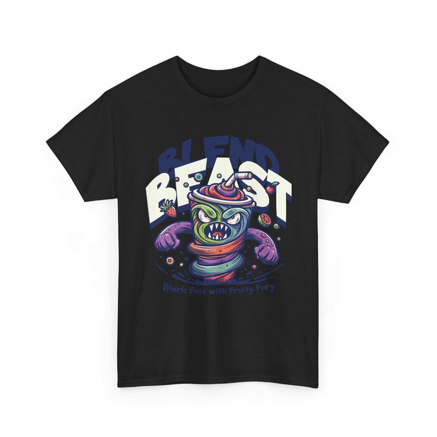 Blend Beast Unisex Heavy Cotton Tee | Fun Graphic Tee, Gift for Smoothie Lovers, Casual Wear, Cartoon T-shirt, Unique Gift Idea