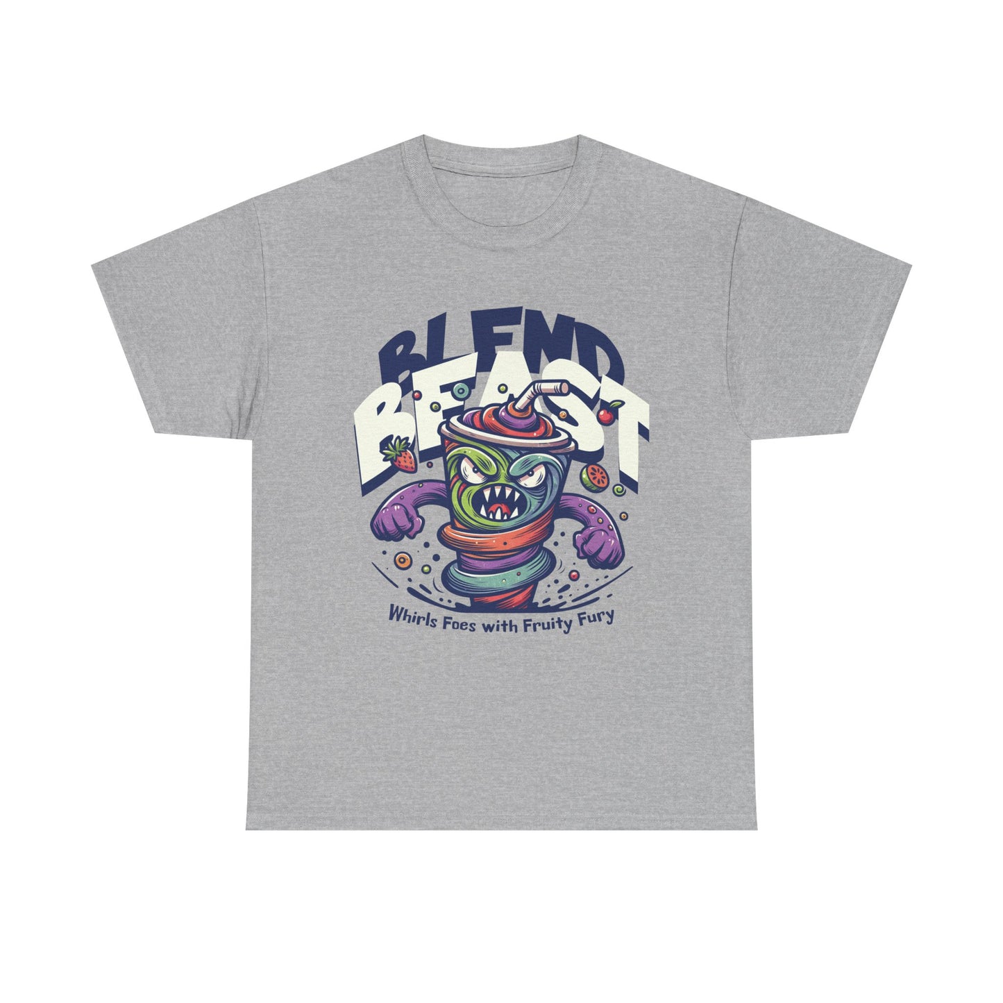 Blend Beast Unisex Heavy Cotton Tee | Fun Graphic Tee, Gift for Smoothie Lovers, Casual Wear, Cartoon T-shirt, Unique Gift Idea