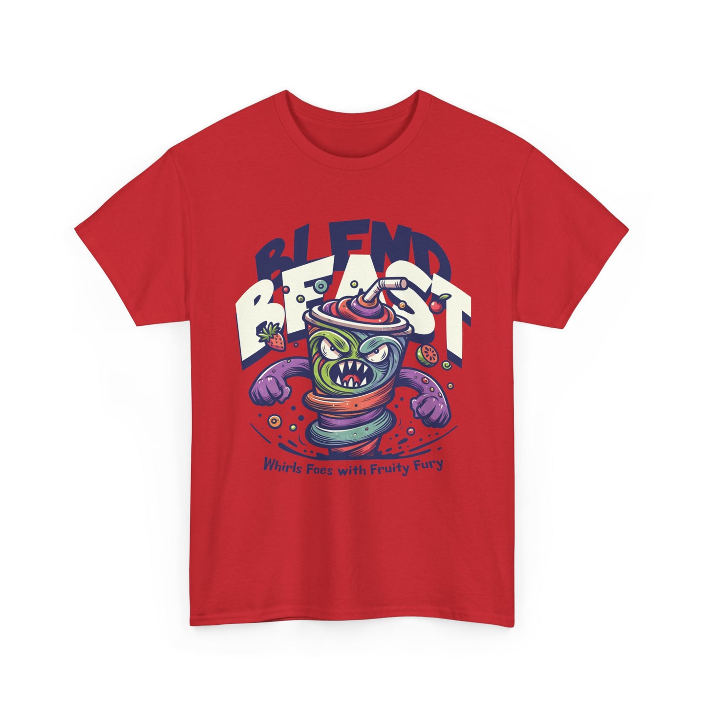 Blend Beast Unisex Heavy Cotton Tee | Fun Graphic Tee, Gift for Smoothie Lovers, Casual Wear, Cartoon T-shirt, Unique Gift Idea