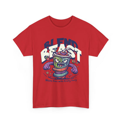 Blend Beast Unisex Heavy Cotton Tee | Fun Graphic Tee, Gift for Smoothie Lovers, Casual Wear, Cartoon T-shirt, Unique Gift Idea
