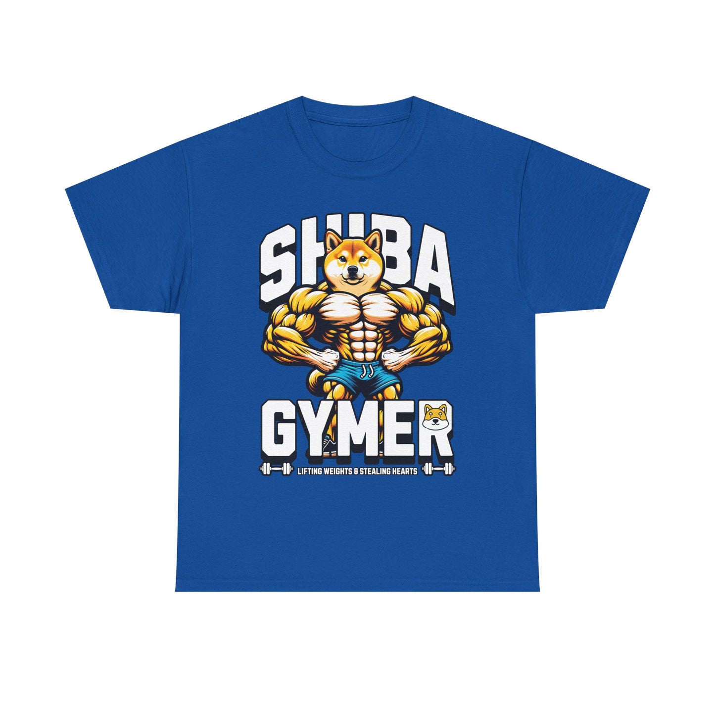 Shiba Gymer Tee - Funny Weightlifting T-Shirt, Fitness Shirt for Dog Lovers, Gym Gift, Unisex Cotton Tee, Workout Apparel