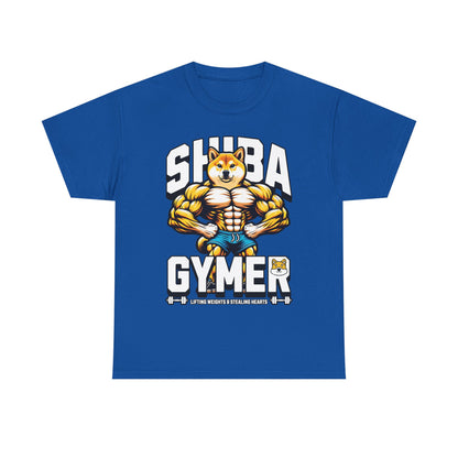 Shiba Gymer Tee - Funny Weightlifting T-Shirt, Fitness Shirt for Dog Lovers, Gym Gift, Unisex Cotton Tee, Workout Apparel