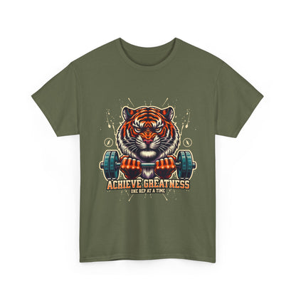 Motivational Fitness Tee, Workout Shirt, Gym Apparel, Tiger Design, Unisex Activewear, Gift for Gym Lovers