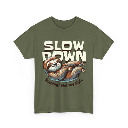 Relaxed Sloth Unisex Heavy Cotton Tee, Cute Funny Shirt, Gift for Nature Lovers, Chill Vibes Tee, Eco-Friendly Fashion