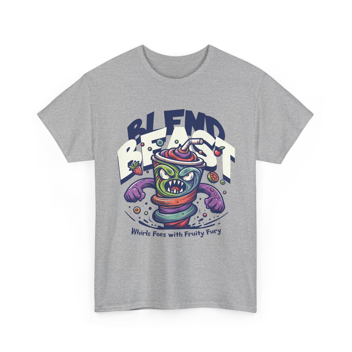 Blend Beast Unisex Heavy Cotton Tee | Fun Graphic Tee, Gift for Smoothie Lovers, Casual Wear, Cartoon T-shirt, Unique Gift Idea