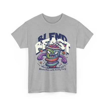 Blend Beast Unisex Heavy Cotton Tee | Fun Graphic Tee, Gift for Smoothie Lovers, Casual Wear, Cartoon T-shirt, Unique Gift Idea
