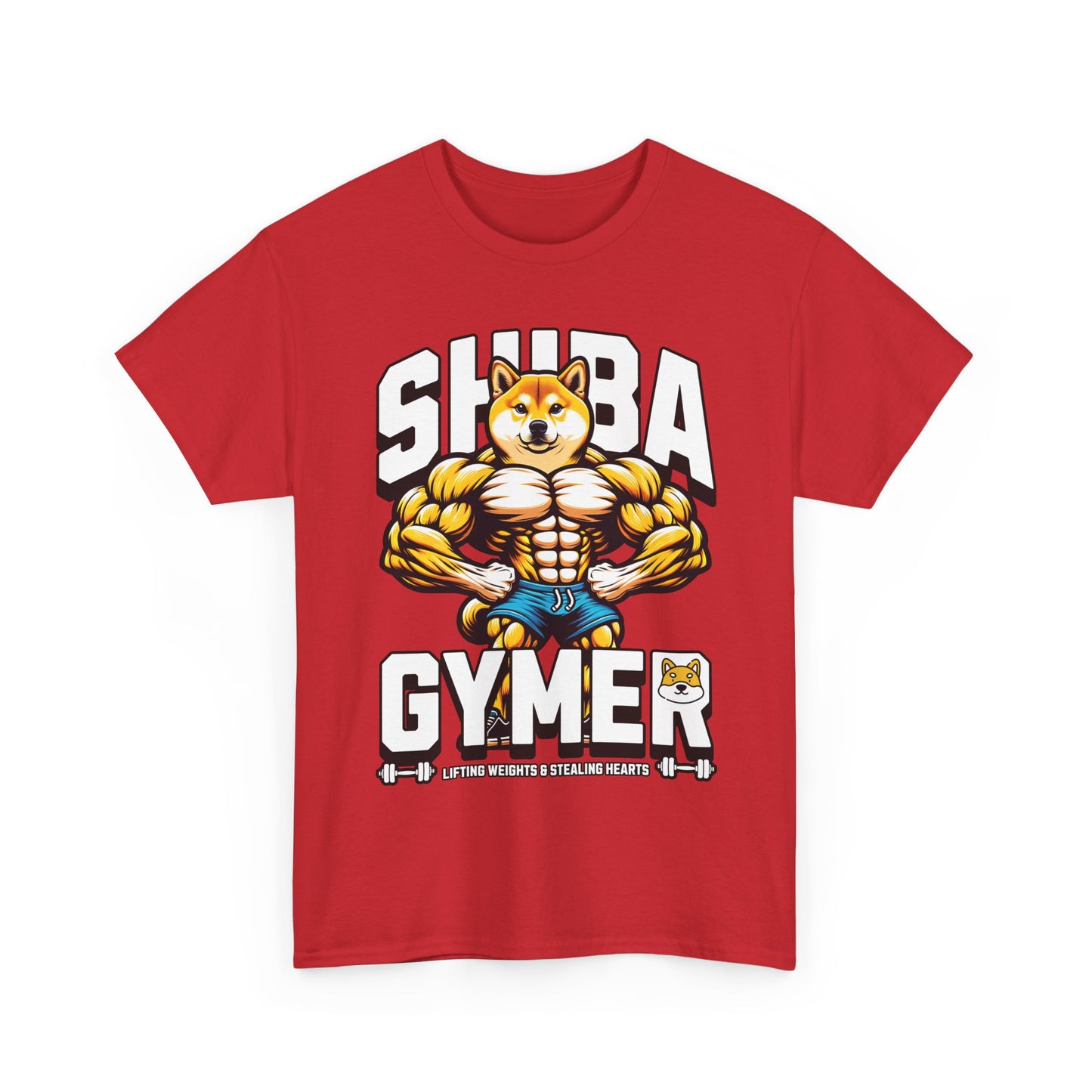 Shiba Gymer Tee - Funny Weightlifting T-Shirt, Fitness Shirt for Dog Lovers, Gym Gift, Unisex Cotton Tee, Workout Apparel