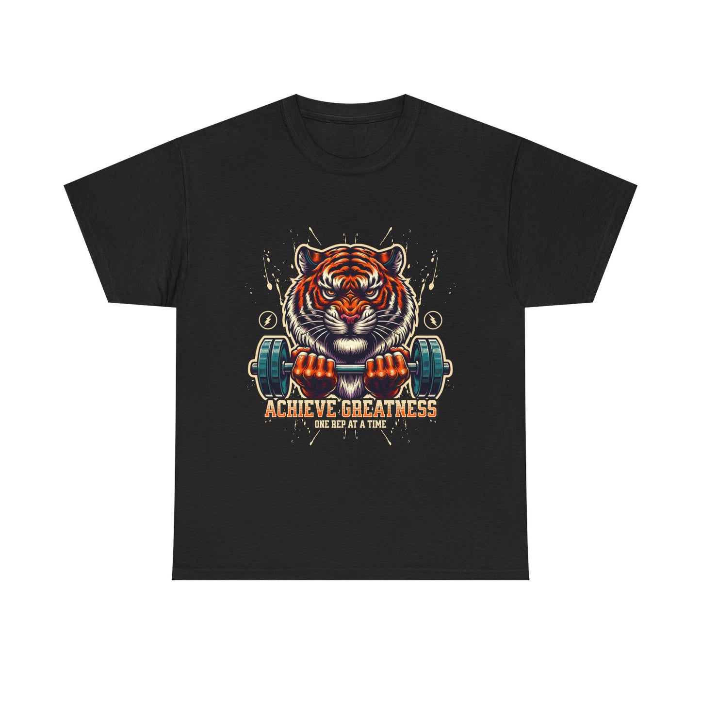 Motivational Fitness Tee, Workout Shirt, Gym Apparel, Tiger Design, Unisex Activewear, Gift for Gym Lovers