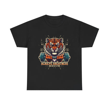 Motivational Fitness Tee, Workout Shirt, Gym Apparel, Tiger Design, Unisex Activewear, Gift for Gym Lovers