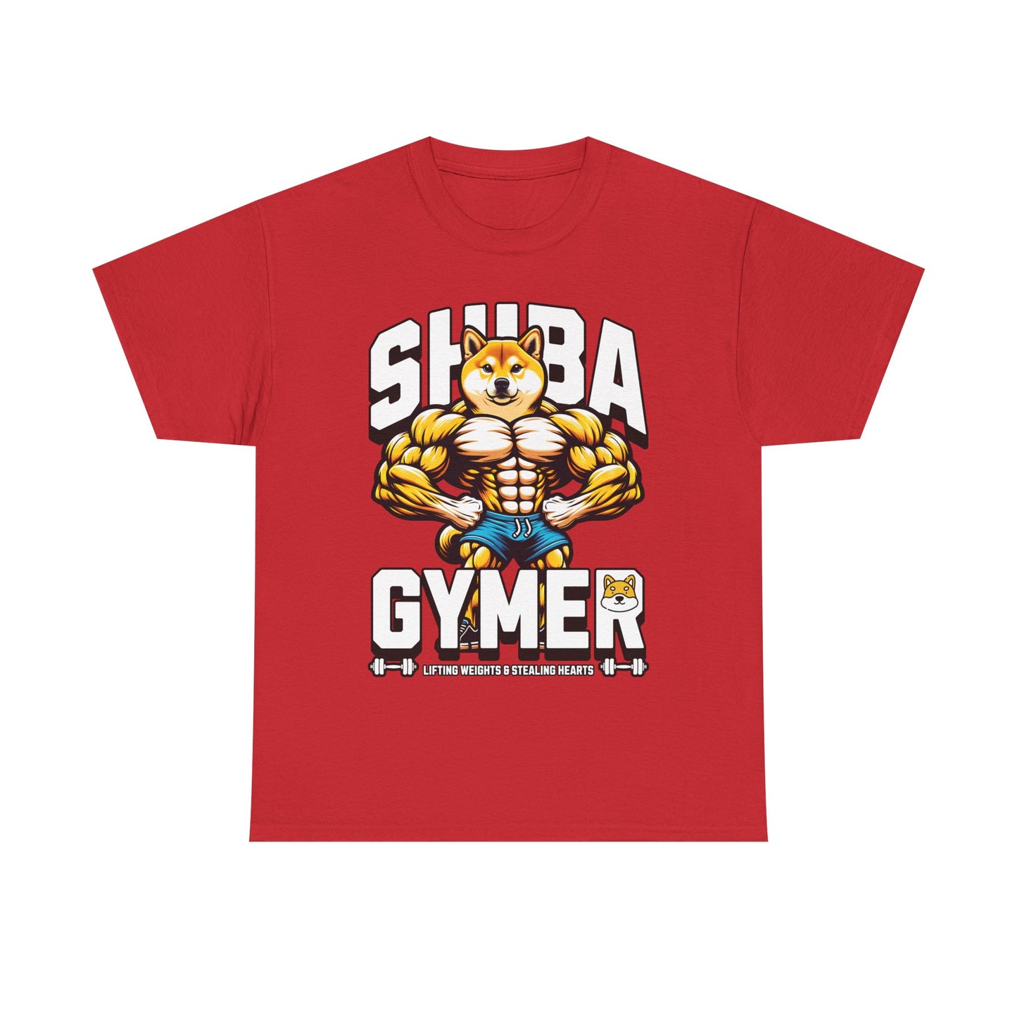 Shiba Gymer Tee - Funny Weightlifting T-Shirt, Fitness Shirt for Dog Lovers, Gym Gift, Unisex Cotton Tee, Workout Apparel