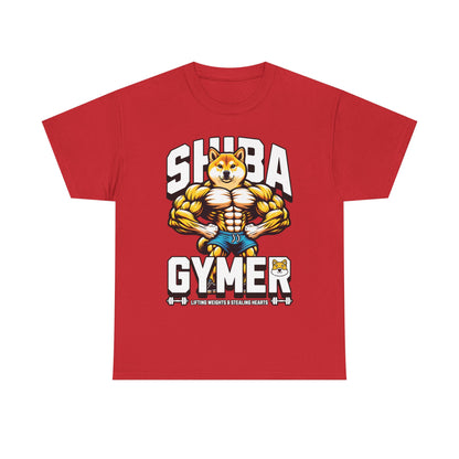 Shiba Gymer Tee - Funny Weightlifting T-Shirt, Fitness Shirt for Dog Lovers, Gym Gift, Unisex Cotton Tee, Workout Apparel