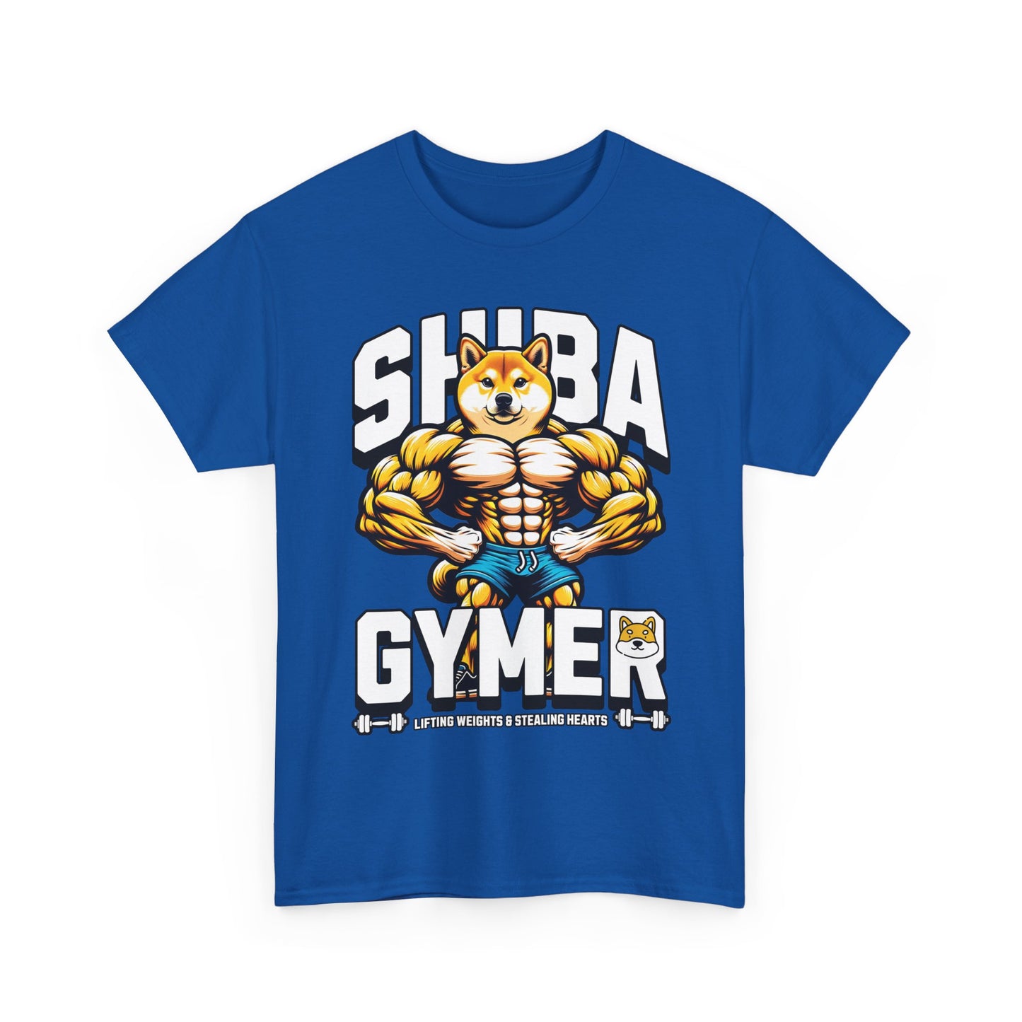 Shiba Gymer Tee - Funny Weightlifting T-Shirt, Fitness Shirt for Dog Lovers, Gym Gift, Unisex Cotton Tee, Workout Apparel