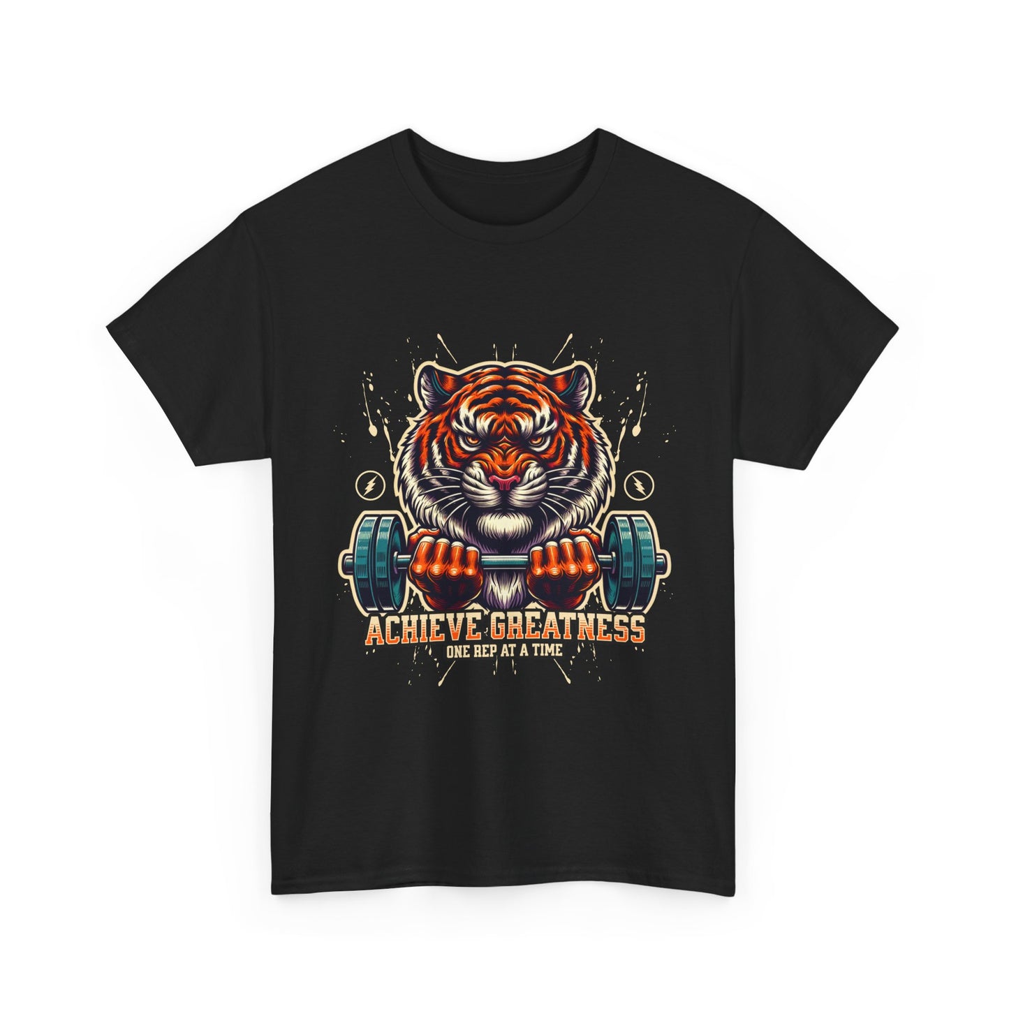 Motivational Fitness Tee, Workout Shirt, Gym Apparel, Tiger Design, Unisex Activewear, Gift for Gym Lovers