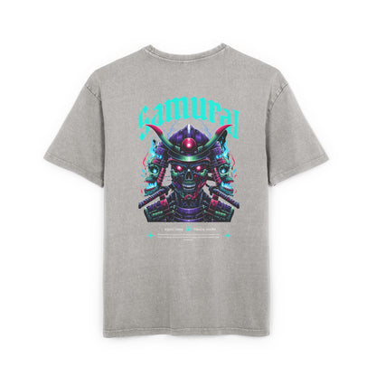 Samurai Oversized T-Shirt – Acid-Washed Streetwear with Warrior Spirit