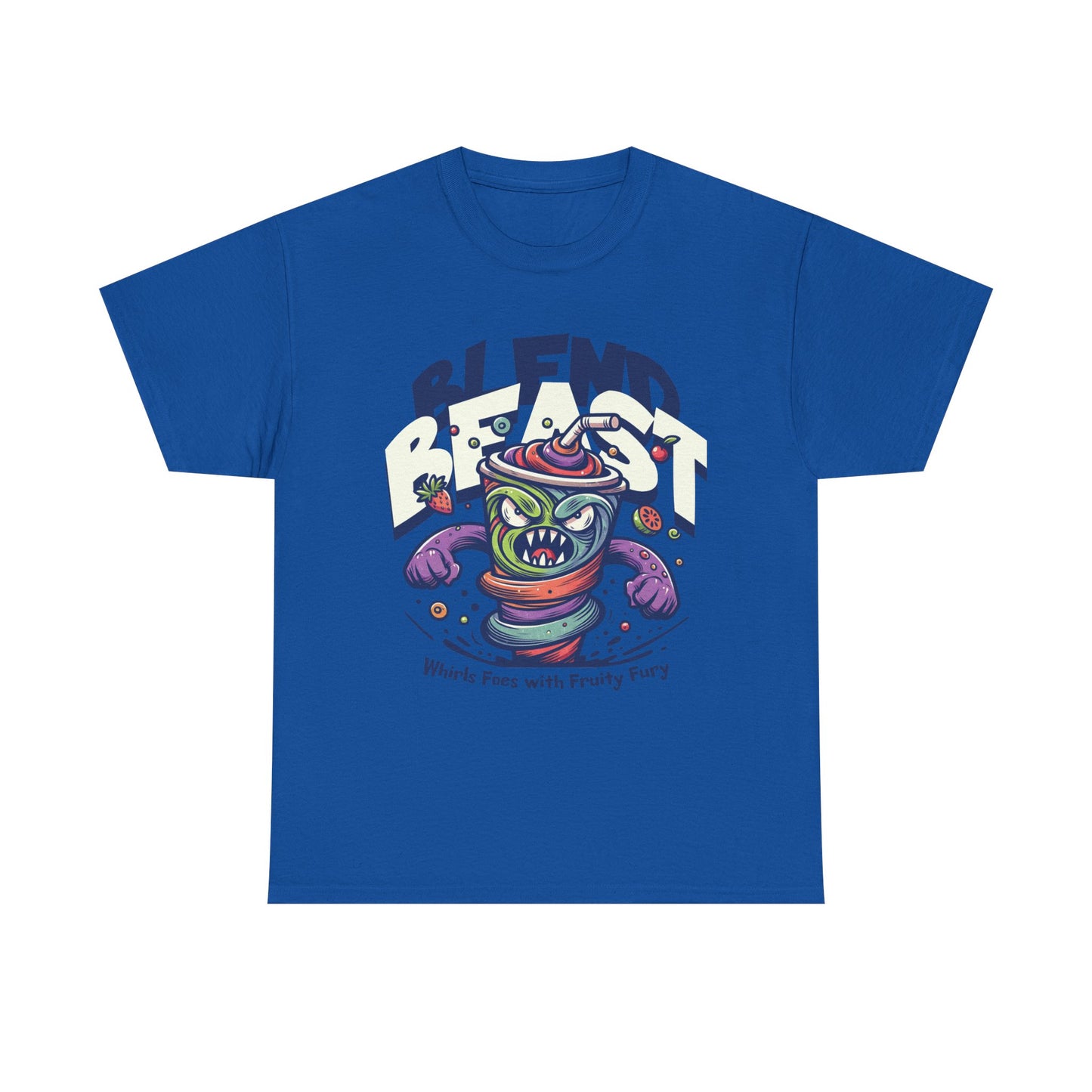 Blend Beast Unisex Heavy Cotton Tee | Fun Graphic Tee, Gift for Smoothie Lovers, Casual Wear, Cartoon T-shirt, Unique Gift Idea