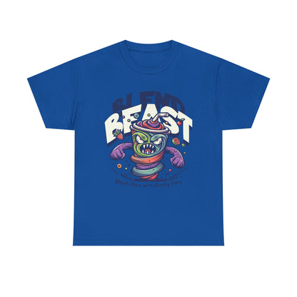 Blend Beast Unisex Heavy Cotton Tee | Fun Graphic Tee, Gift for Smoothie Lovers, Casual Wear, Cartoon T-shirt, Unique Gift Idea